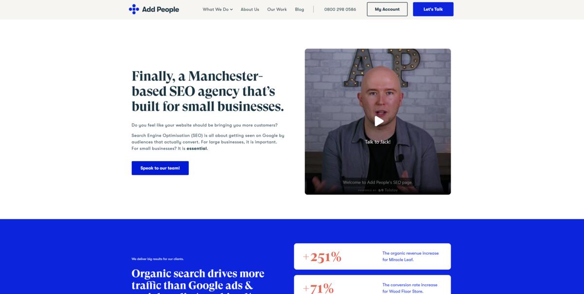 Add People website — Manchester digital agency for small businesses homepage