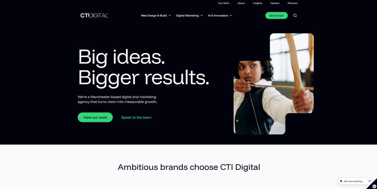 CTI Digital website — Manchester full-service digital agency homepage