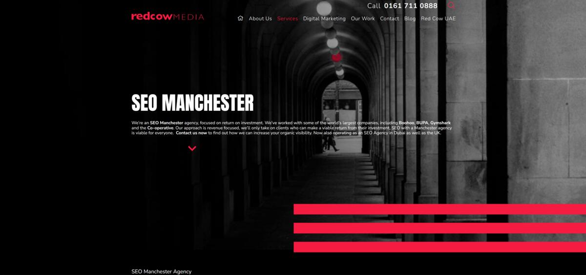 Red Cow Media website — Manchester digital marketing agency homepage